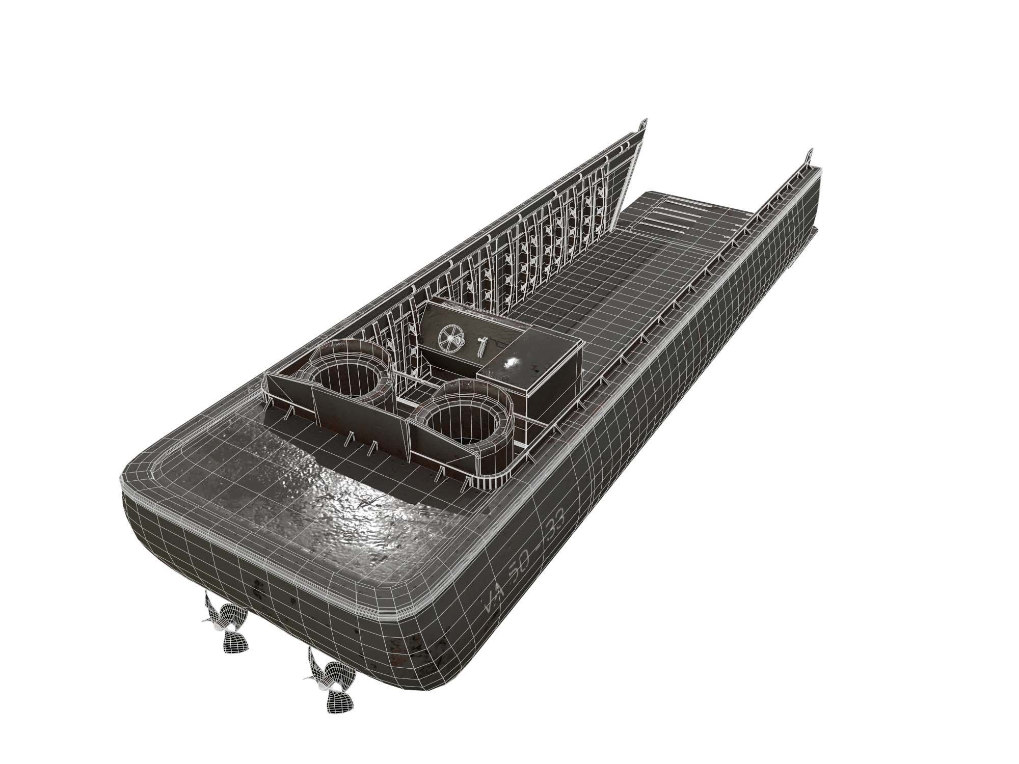 LCVP Landing Craft Low-poly 3D model_10