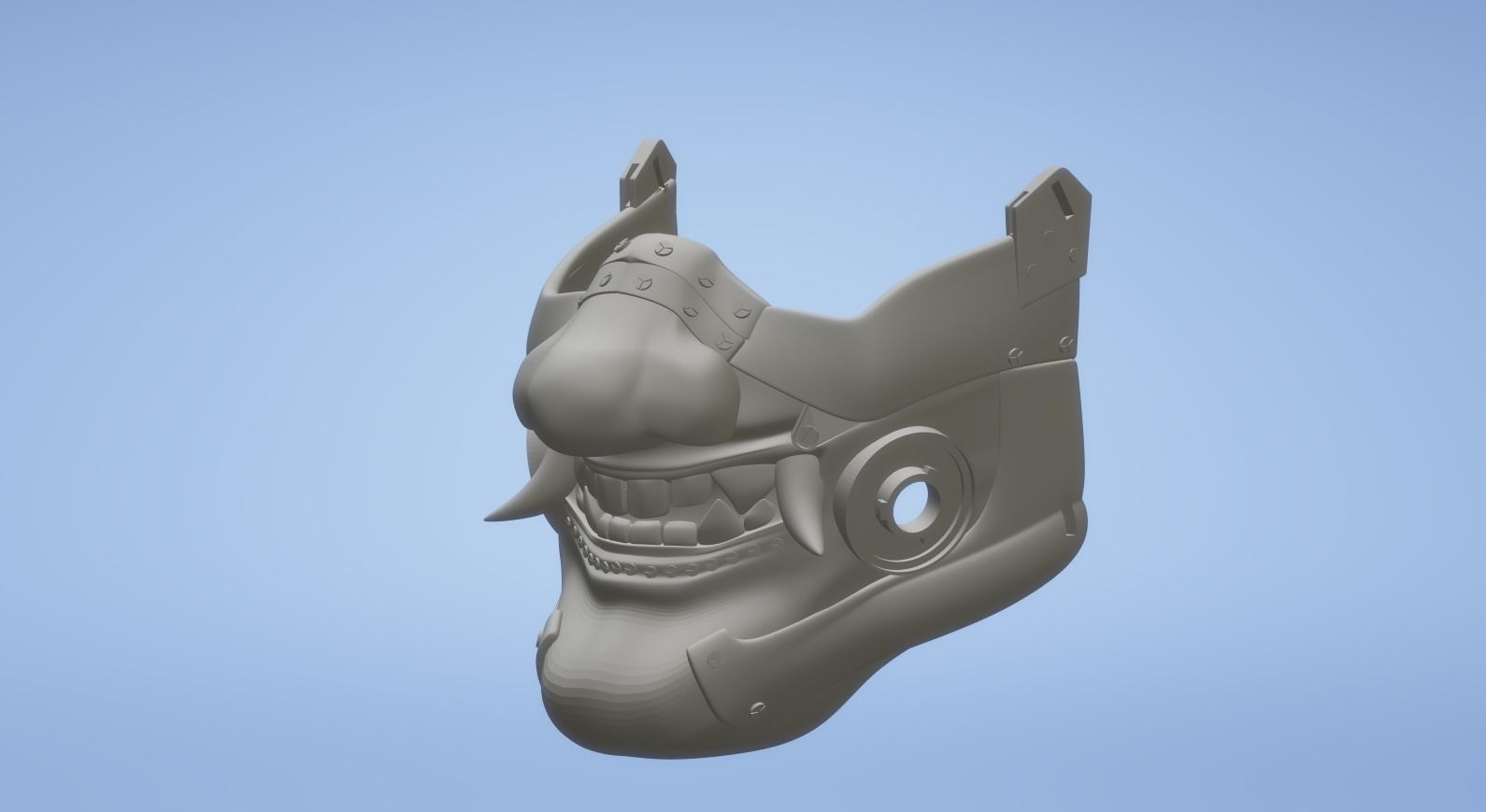 cyber oni mask with filters 3D print model_5