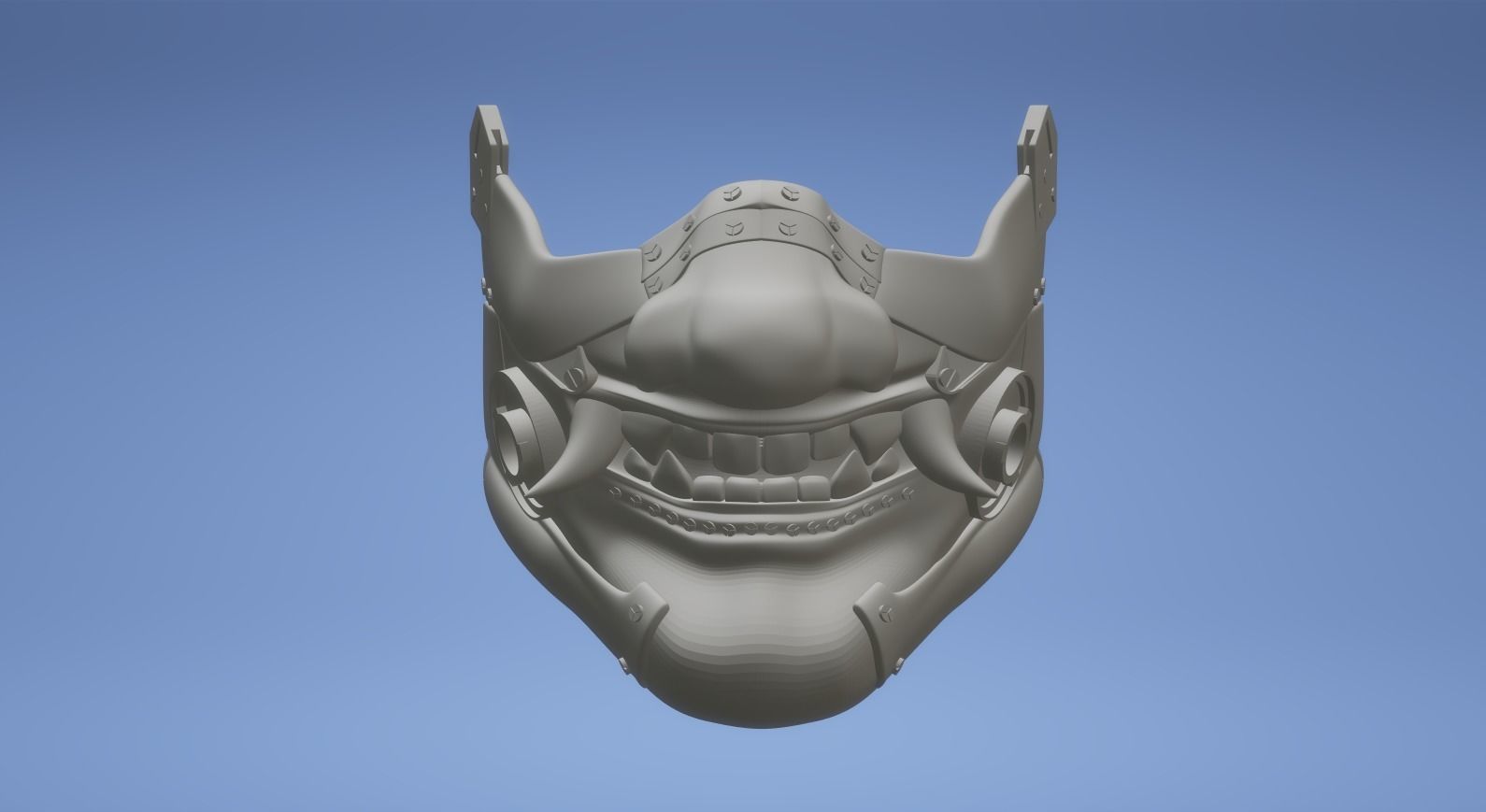 cyber oni mask with filters 3D print model_2