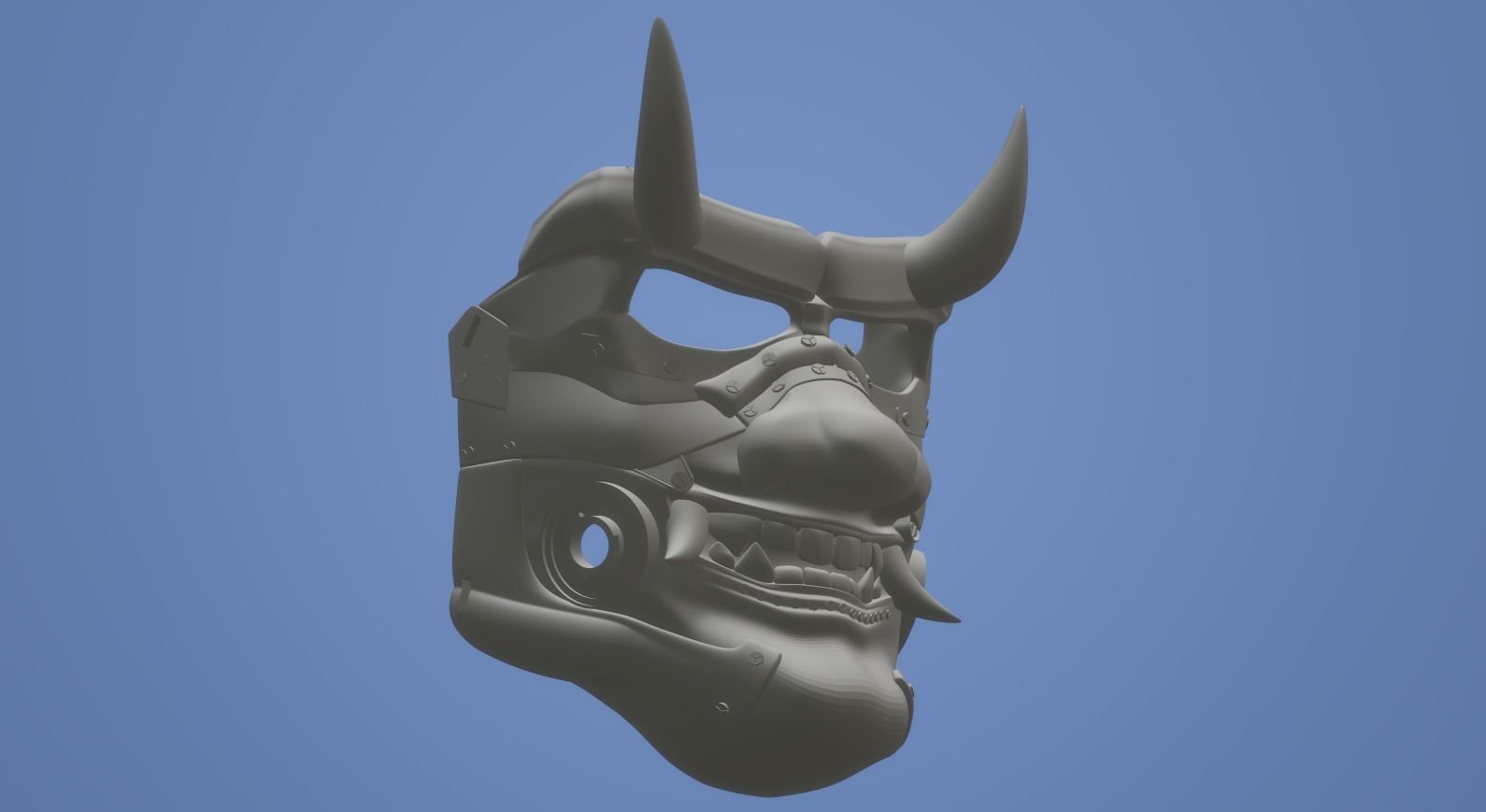 cyber oni mask with filters 3D print model_1