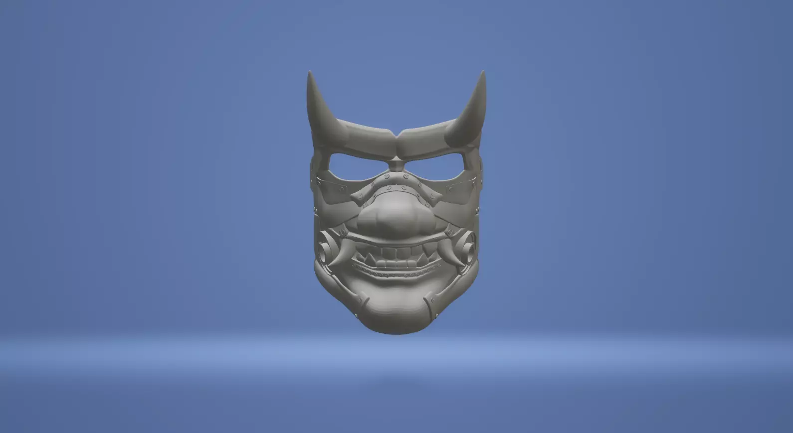 cyber oni mask with filters 3D print model_0