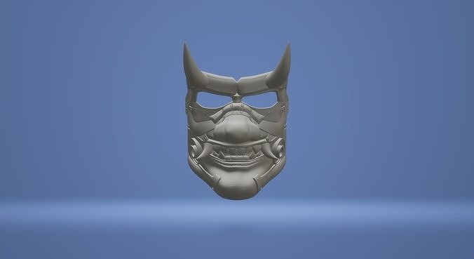 cyber oni mask with filters 3D print model