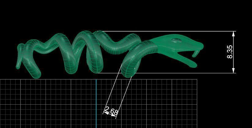 Snake rose gold ring 3D print model_4