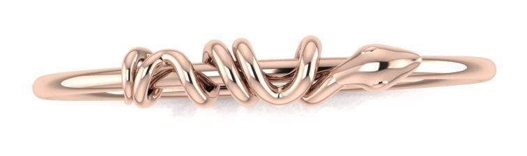Snake rose gold ring 3D print model_2