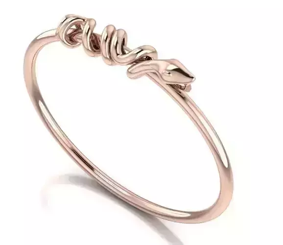 Snake rose gold ring