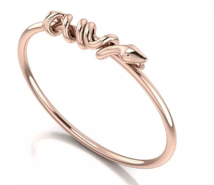 Snake rose gold ring 3D print model_0