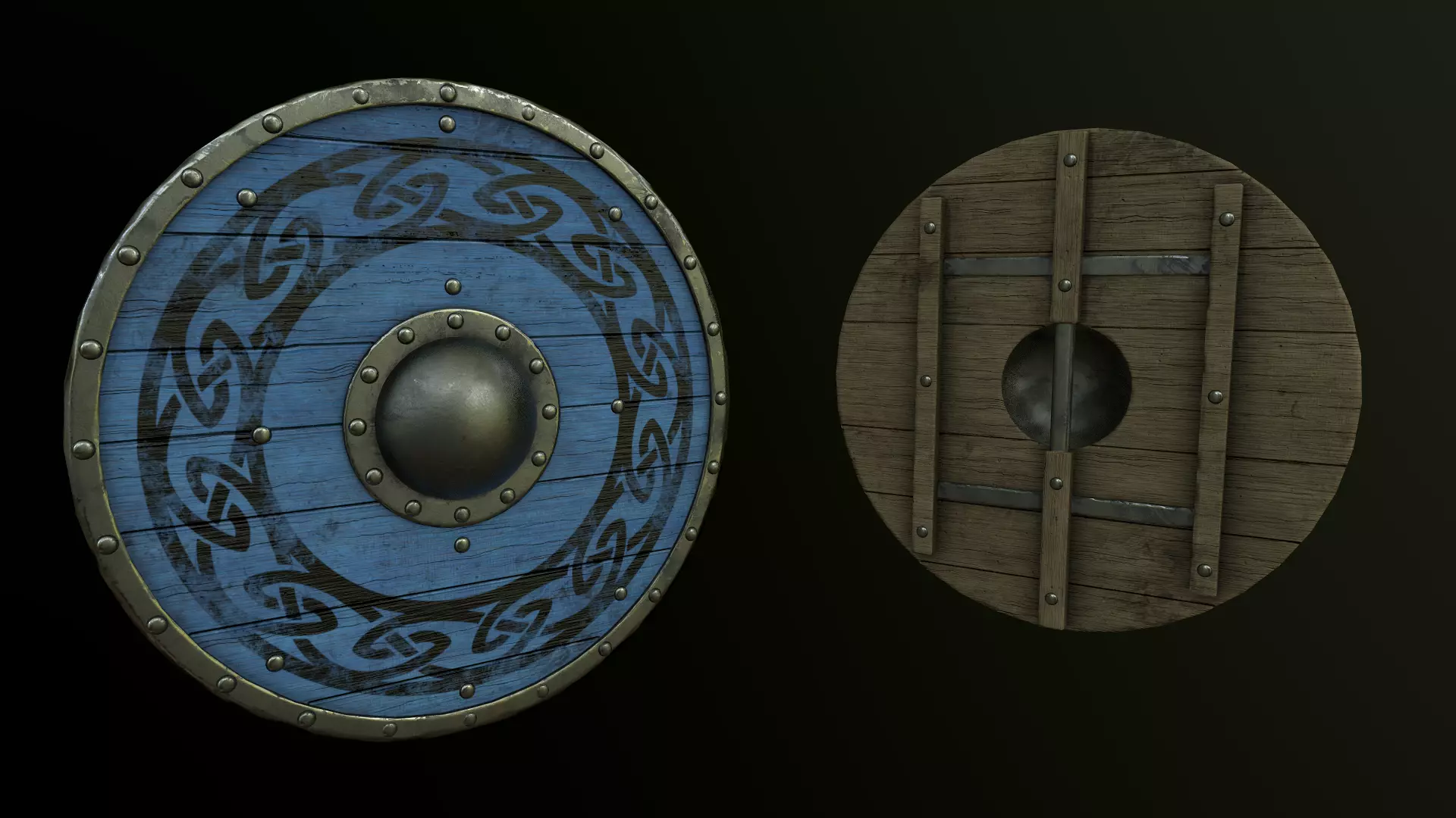 Viking Shield Pack - Triple AAA game asset Free low-poly 3D model_0