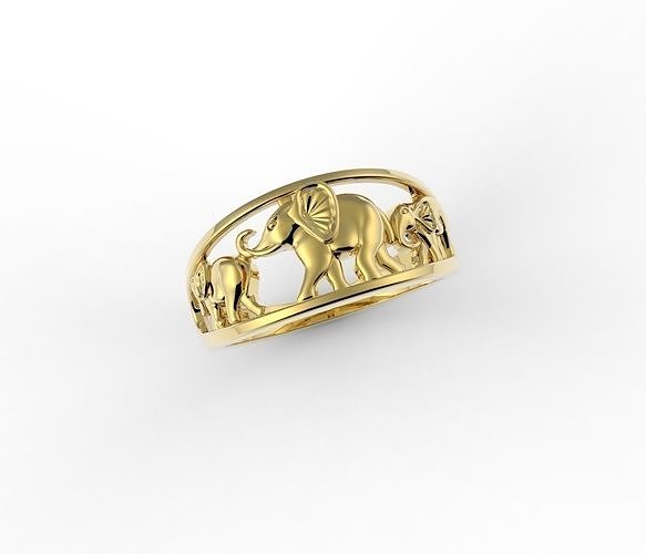 three elephant ring 3D print model