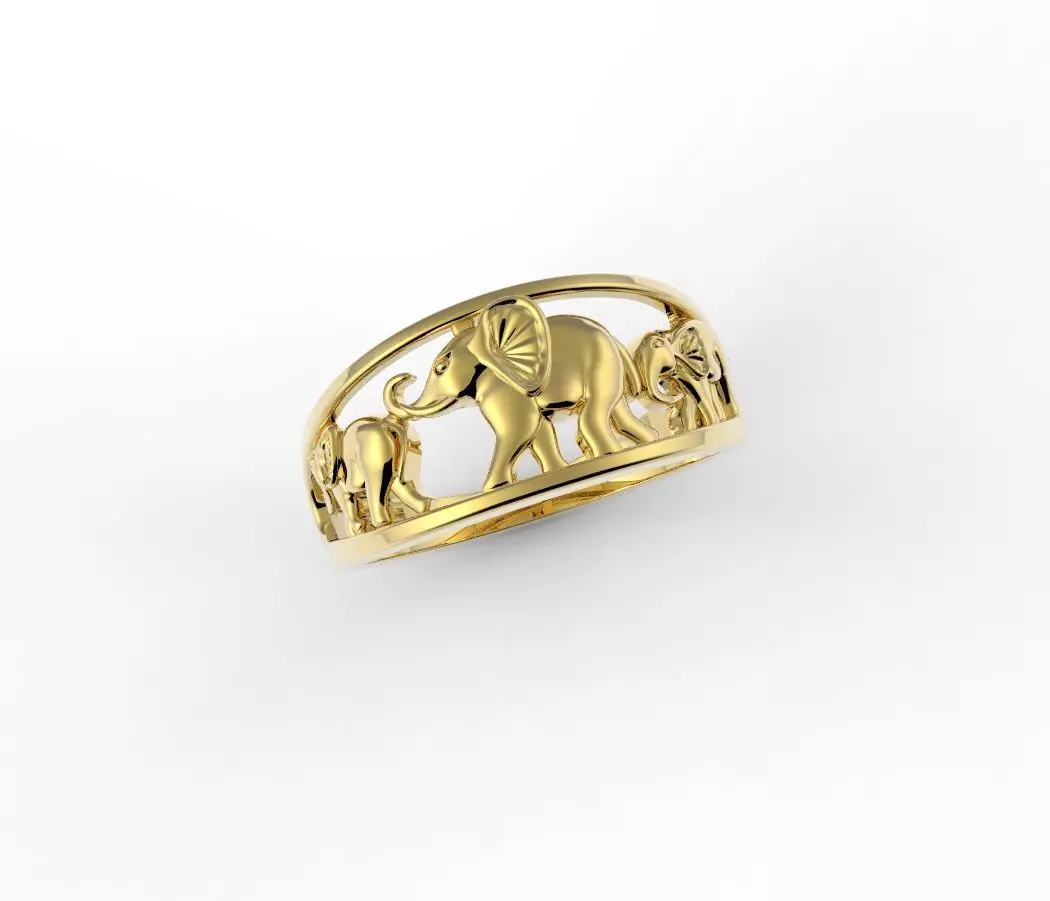 three elephant ring 3D print model