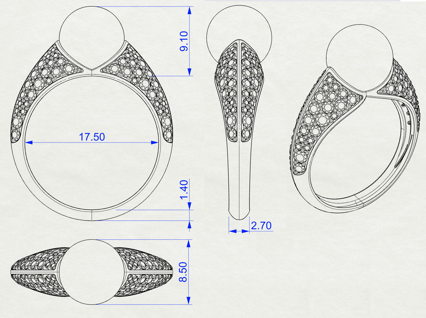 Ring Sea Motif 3D print model_8