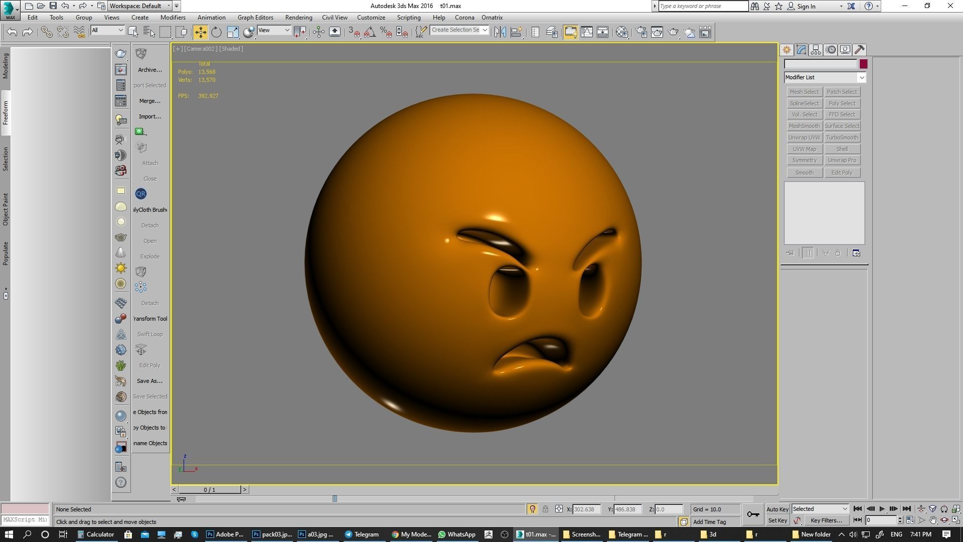 Emoji Pouting Face 3D model_2