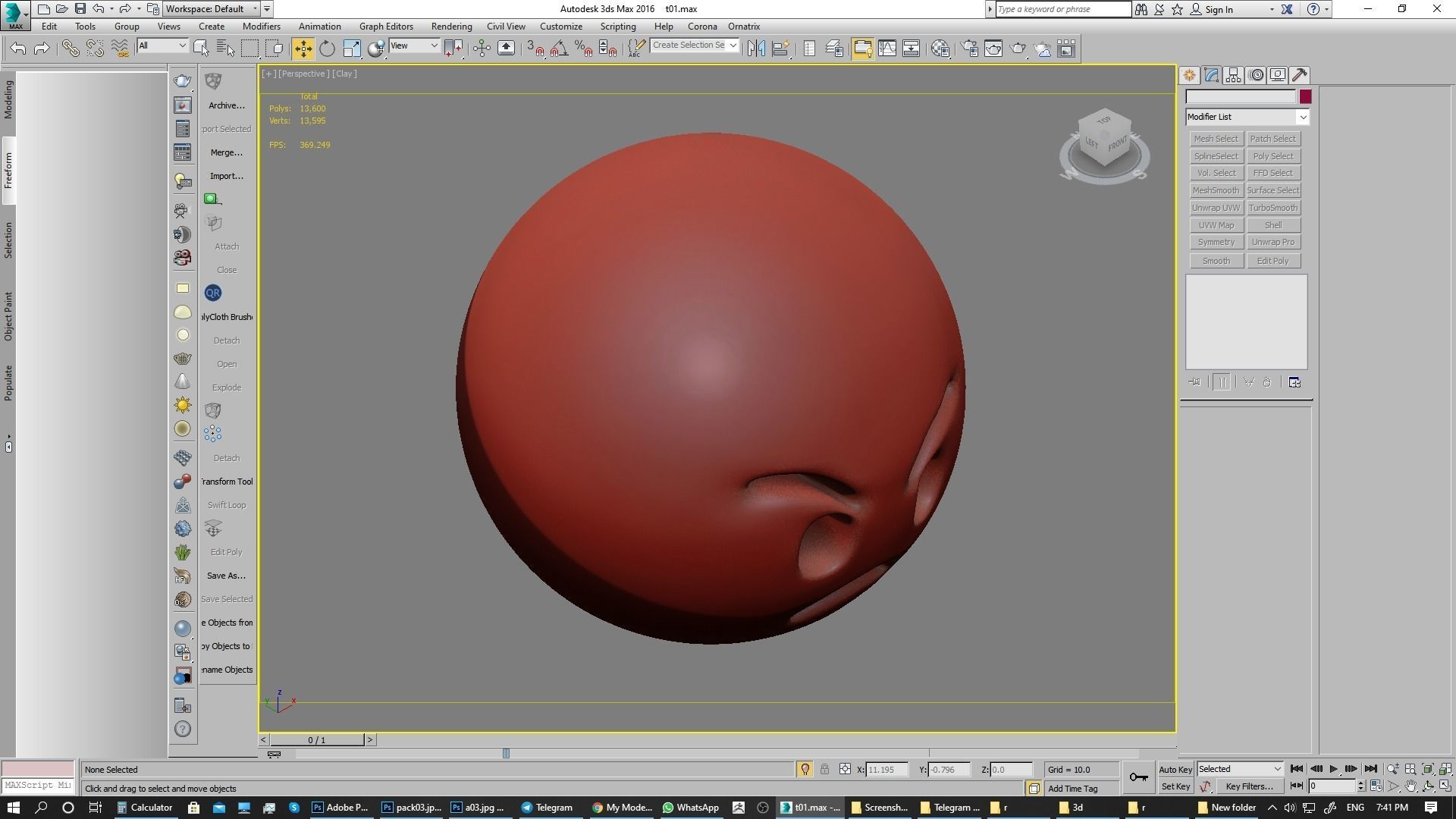 Emoji Pouting Face 3D model_16