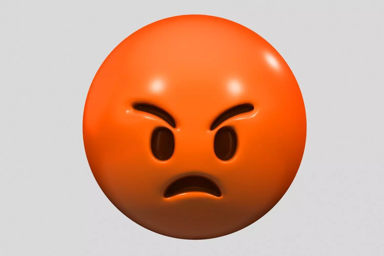 Emoji Pouting Face 3D model_0