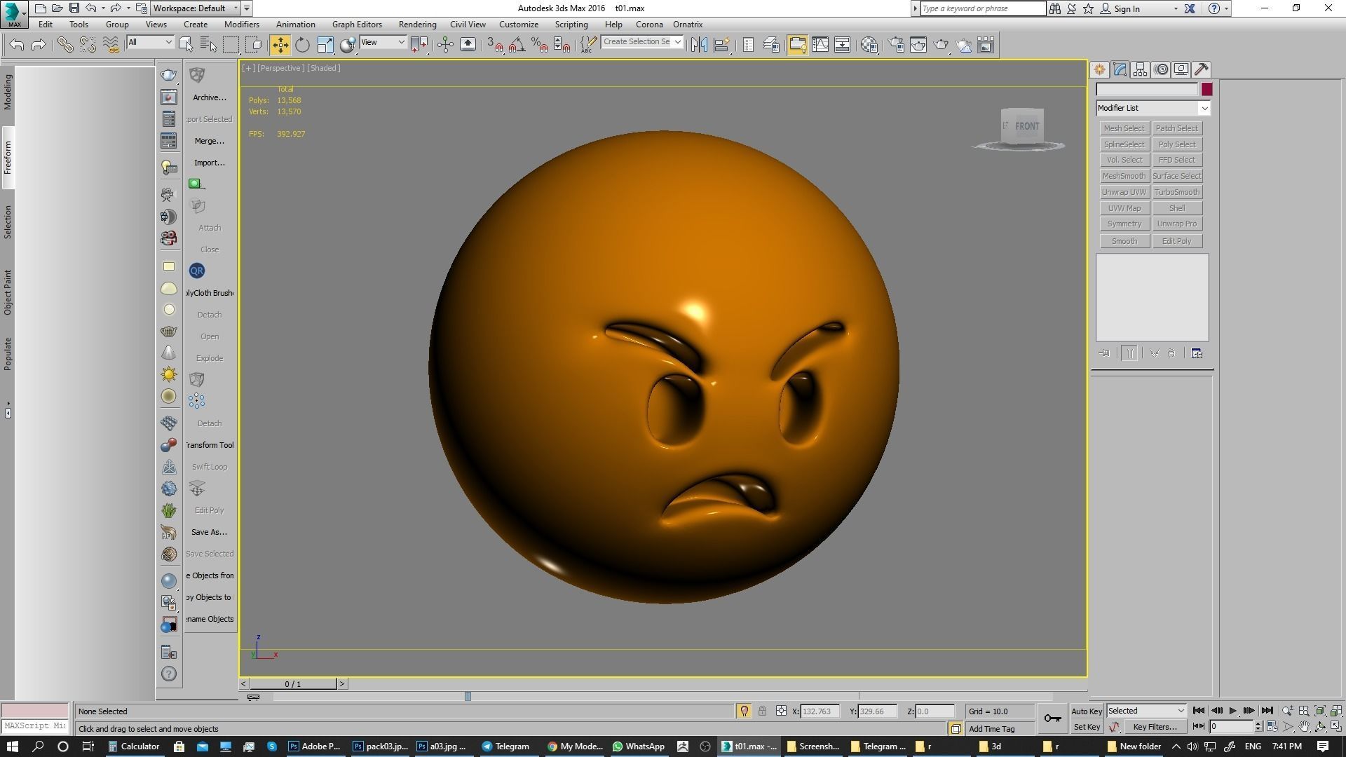 Emoji Pouting Face 3D model_3