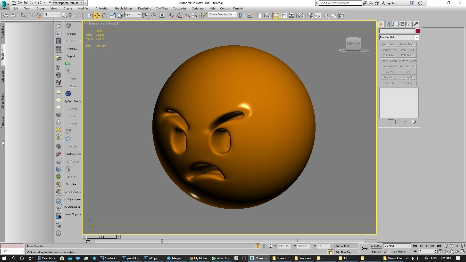 Emoji Pouting Face 3D model_5