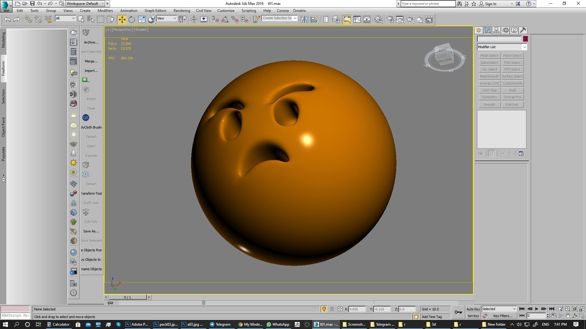 Emoji Pouting Face 3D model_12