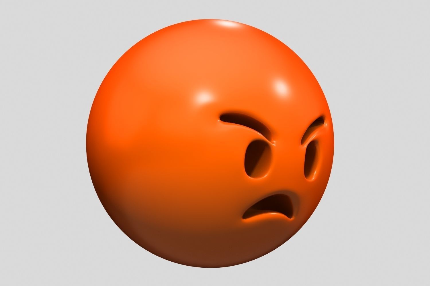 Emoji Pouting Face 3D model_1