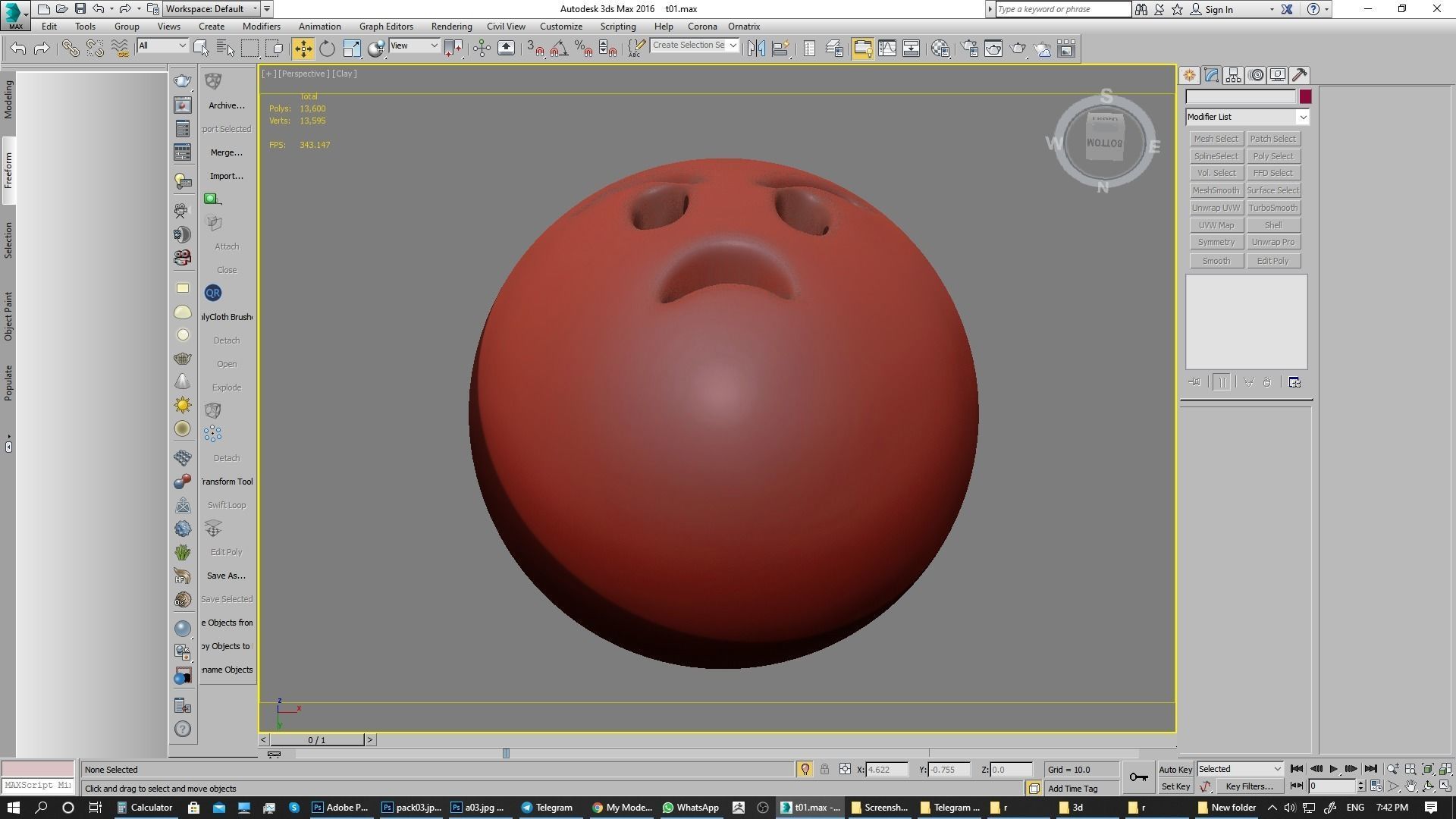 Emoji Pouting Face 3D model_21