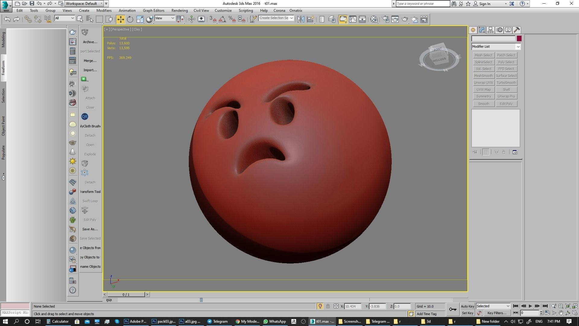 Emoji Pouting Face 3D model_13