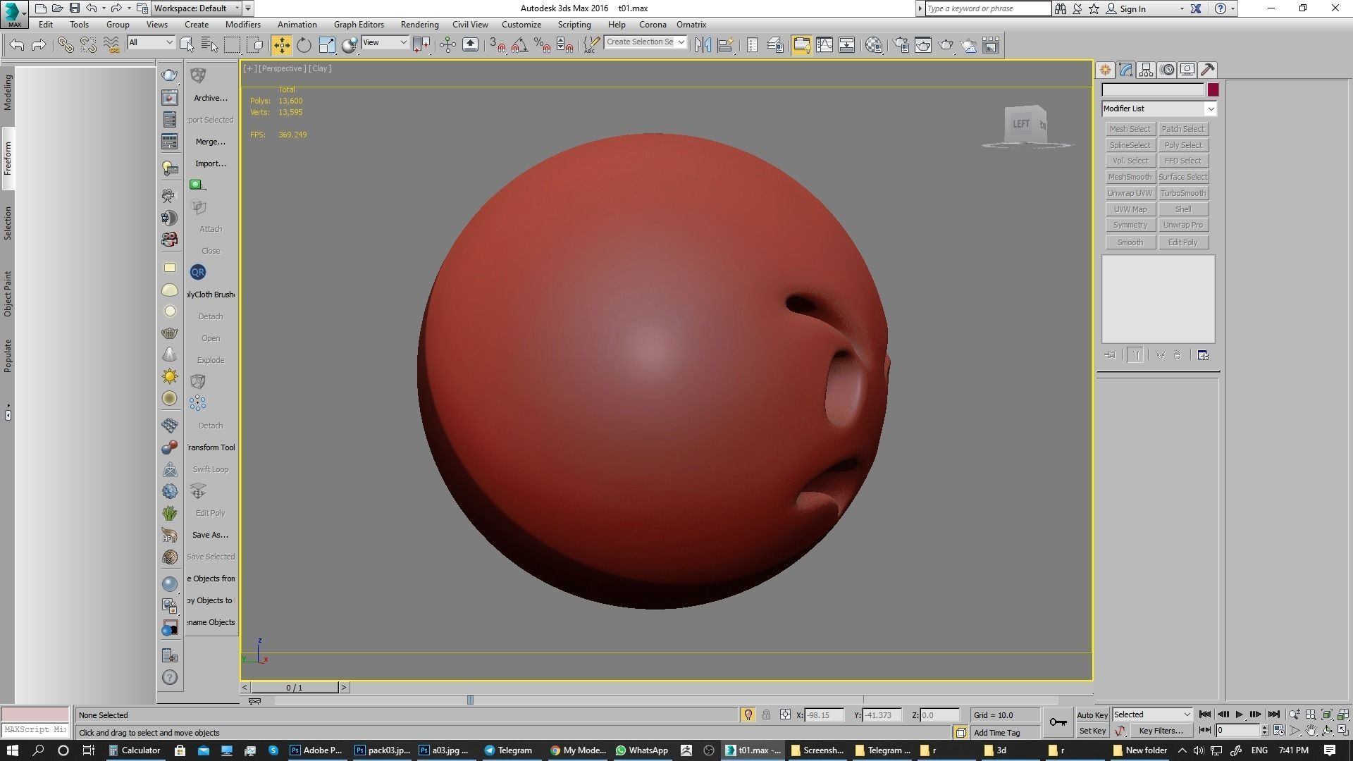 Emoji Pouting Face 3D model_15
