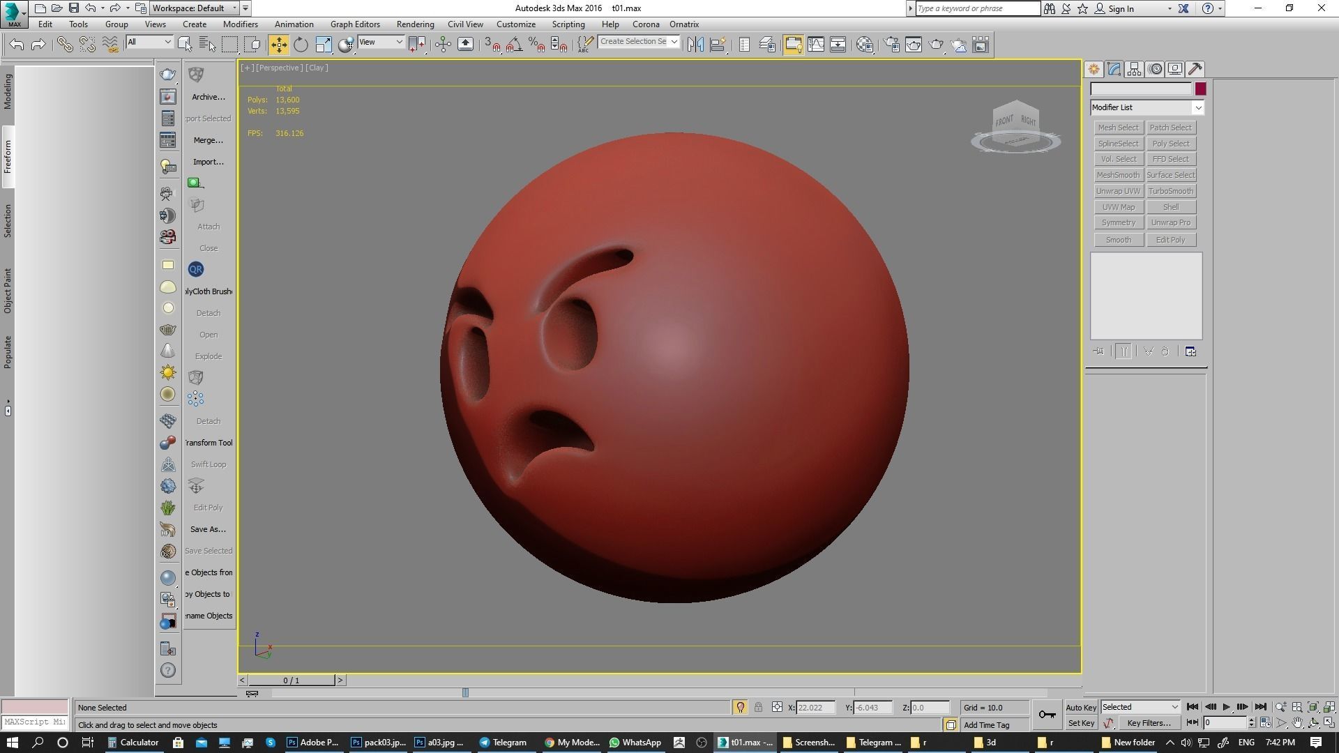 Emoji Pouting Face 3D model_19