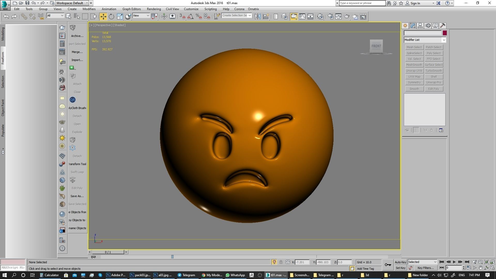 Emoji Pouting Face 3D model_4