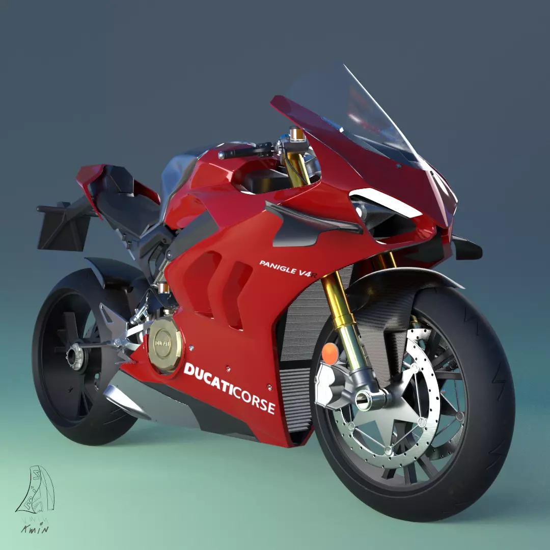 Ducati Panigale V4R Low-poly 3D model