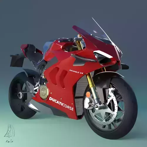 Ducati Panigale V4R Low-poly 3D model