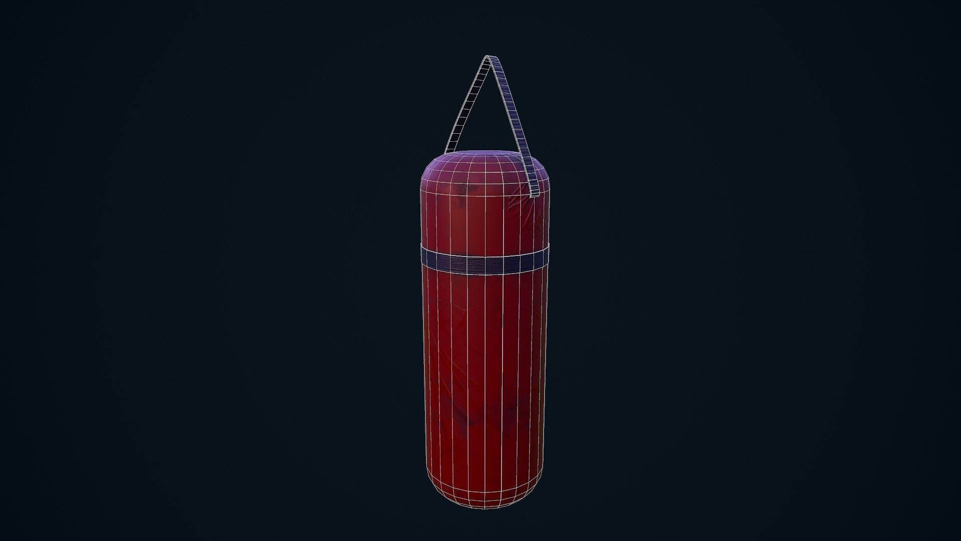 Boxing bag Low-poly 3D model_13