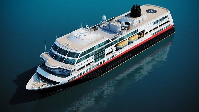 Arctic Cruiseship - Cruiseferry Low-poly 3D model