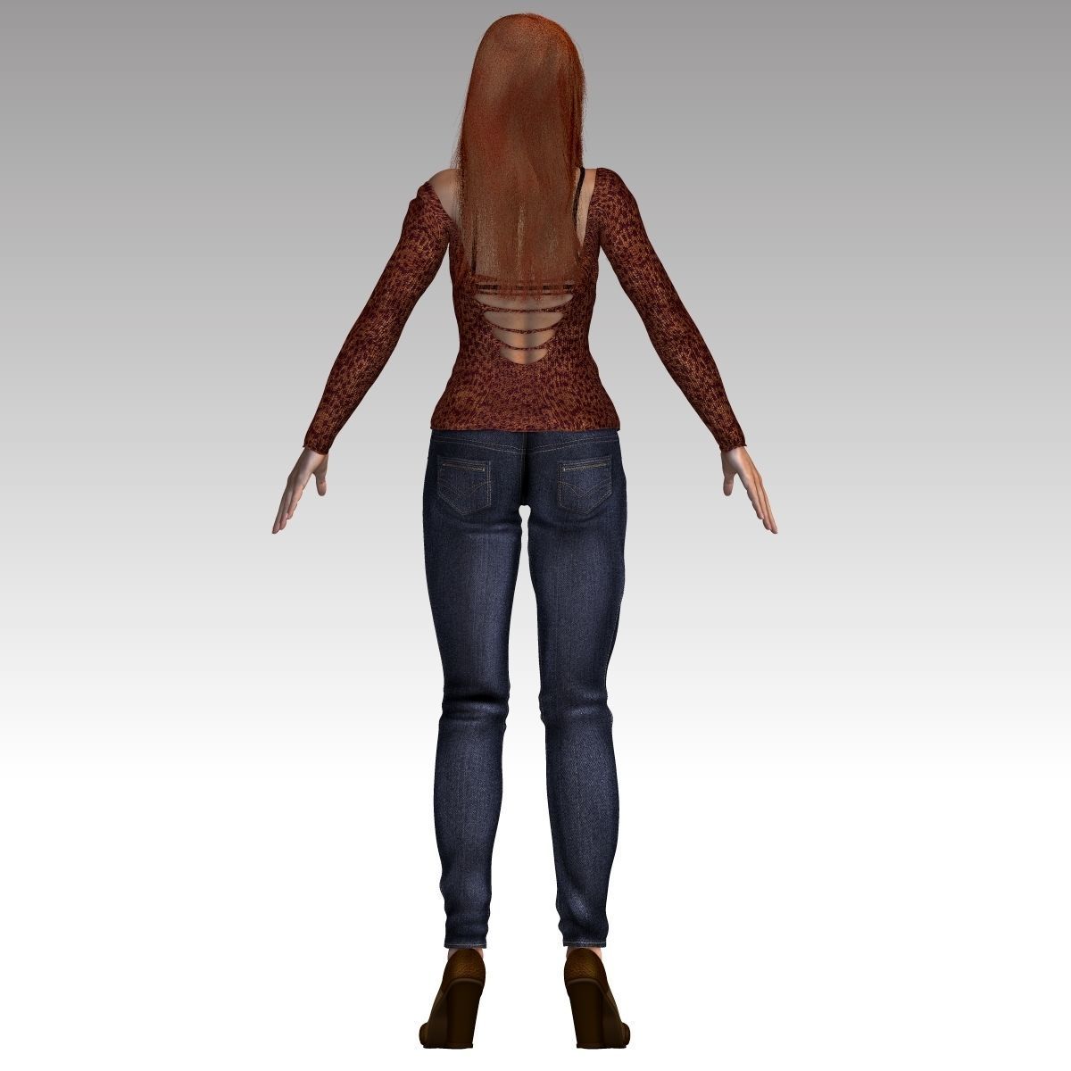  Karina Female Model zbrush Low-poly 3D model_6