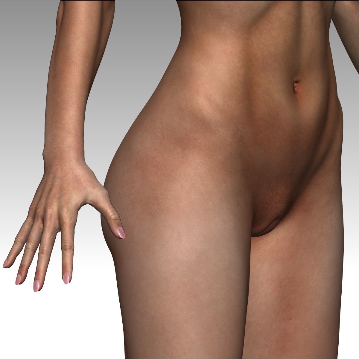  Karina Female Model zbrush Low-poly 3D model_1