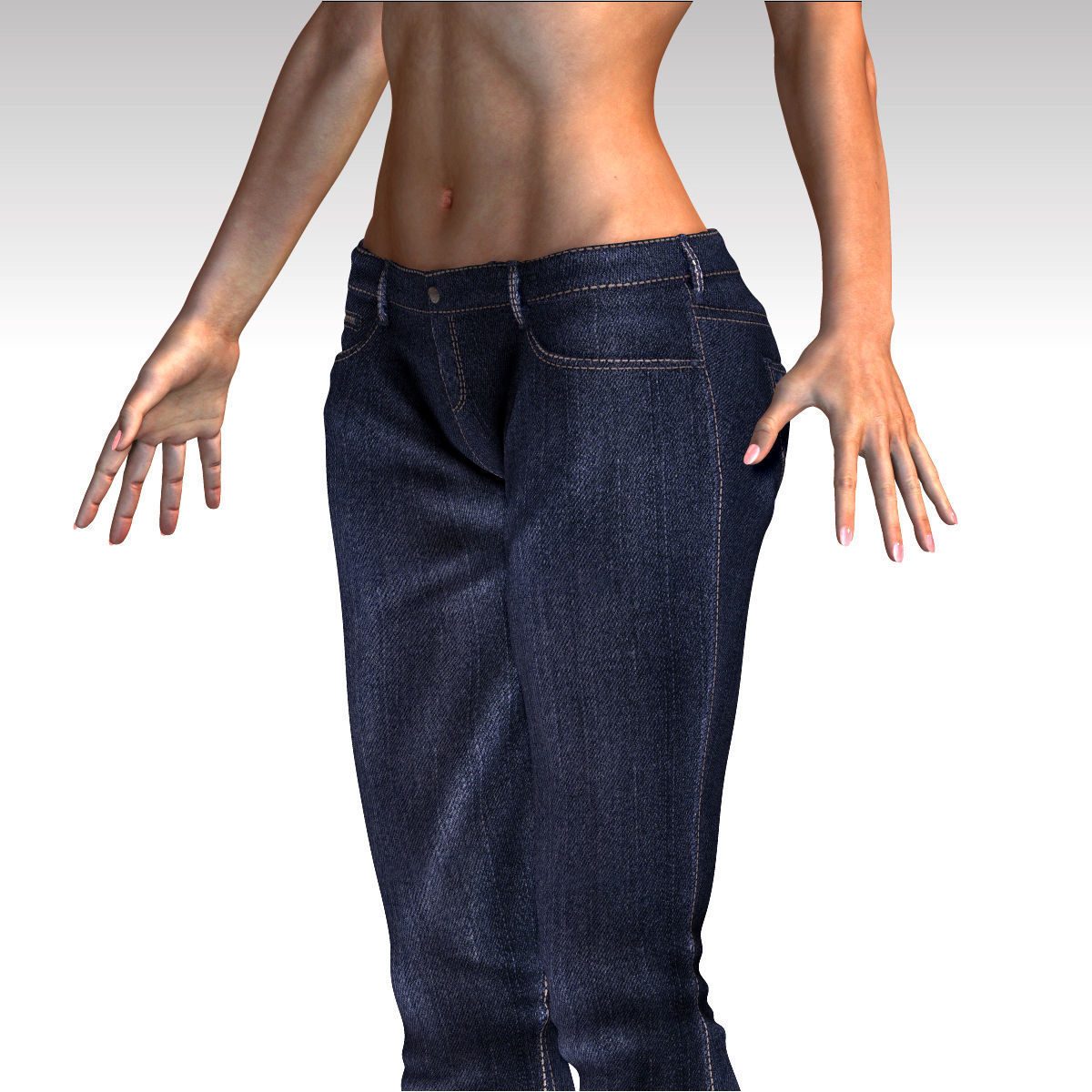  Karina Female Model zbrush Low-poly 3D model_8