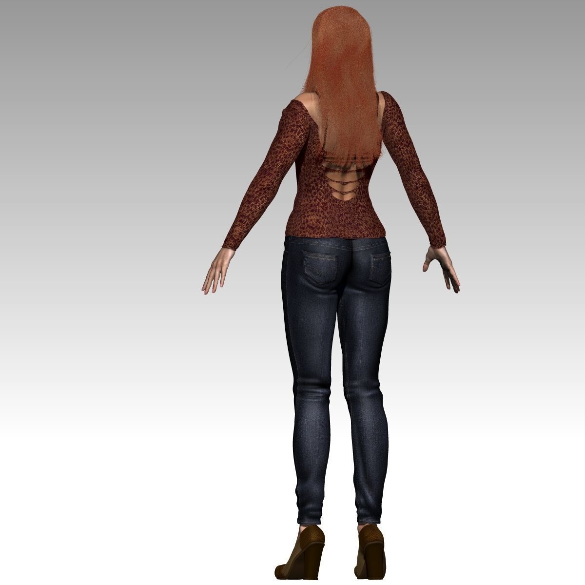  Karina Female Model zbrush Low-poly 3D model_4