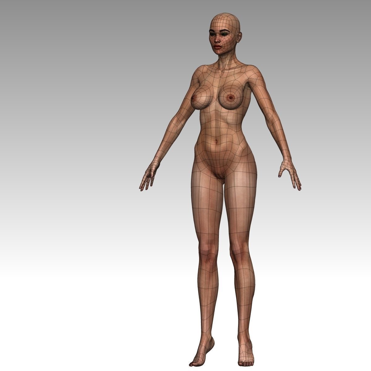  Karina Female Model zbrush Low-poly 3D model_22