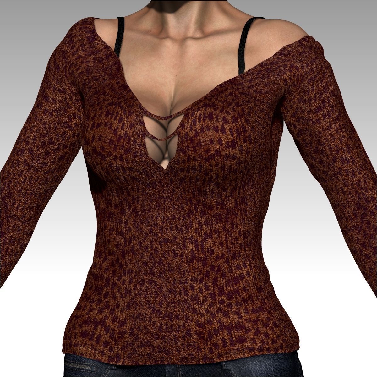  Karina Female Model zbrush Low-poly 3D model_21