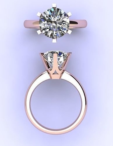 Diamond Ring solitaire ring 3D print model