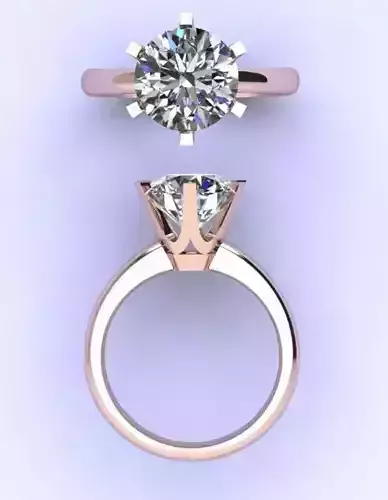 Diamond Ring solitaire ring 3D print model