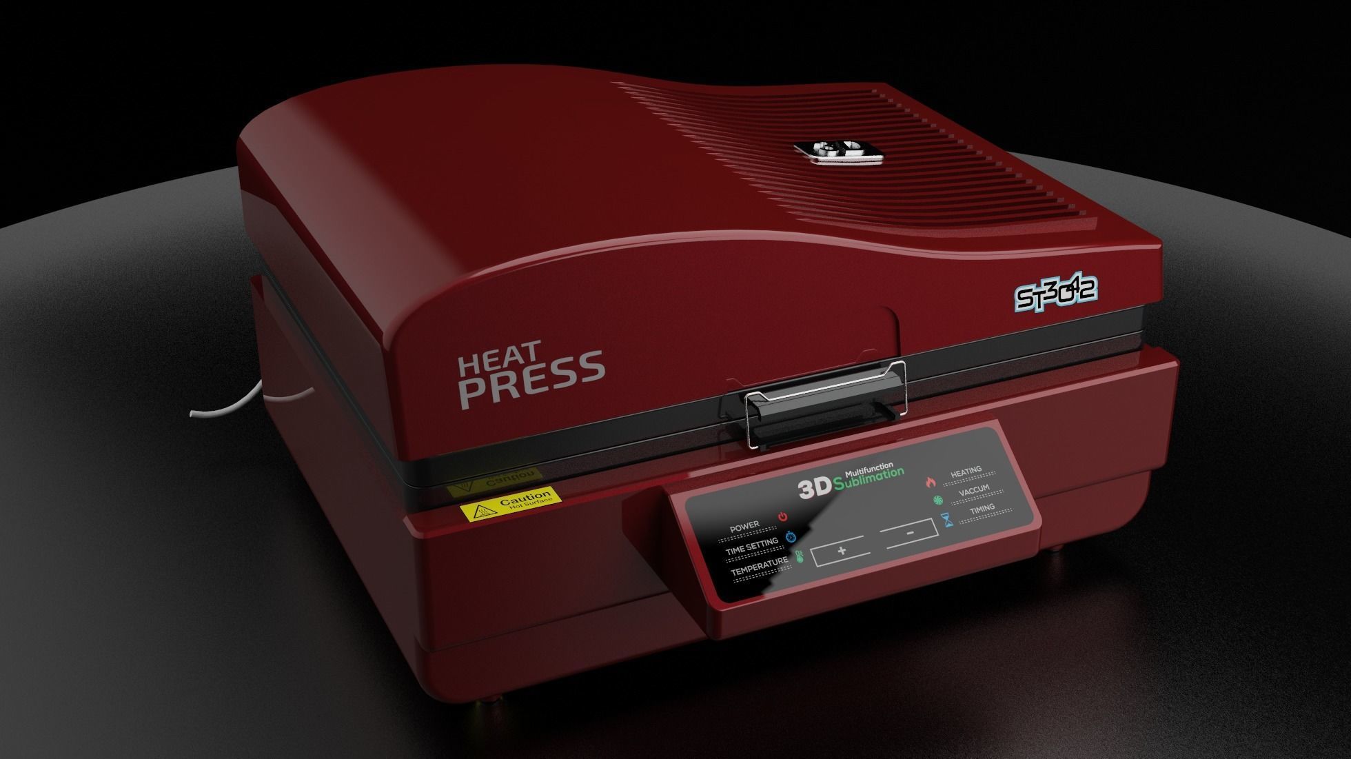 ST 3042 HEAT PRESS 3D MODEL   PBR    SUBLIMATION 3D model_1