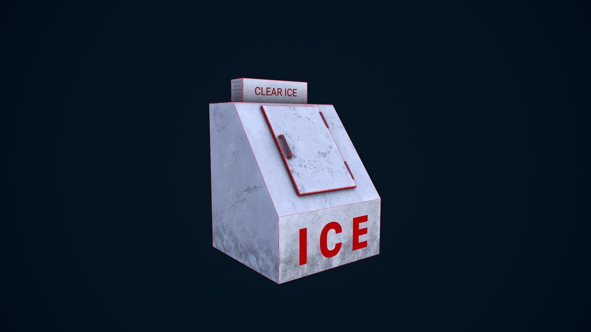 Ice Machine Low-poly 3D model_12
