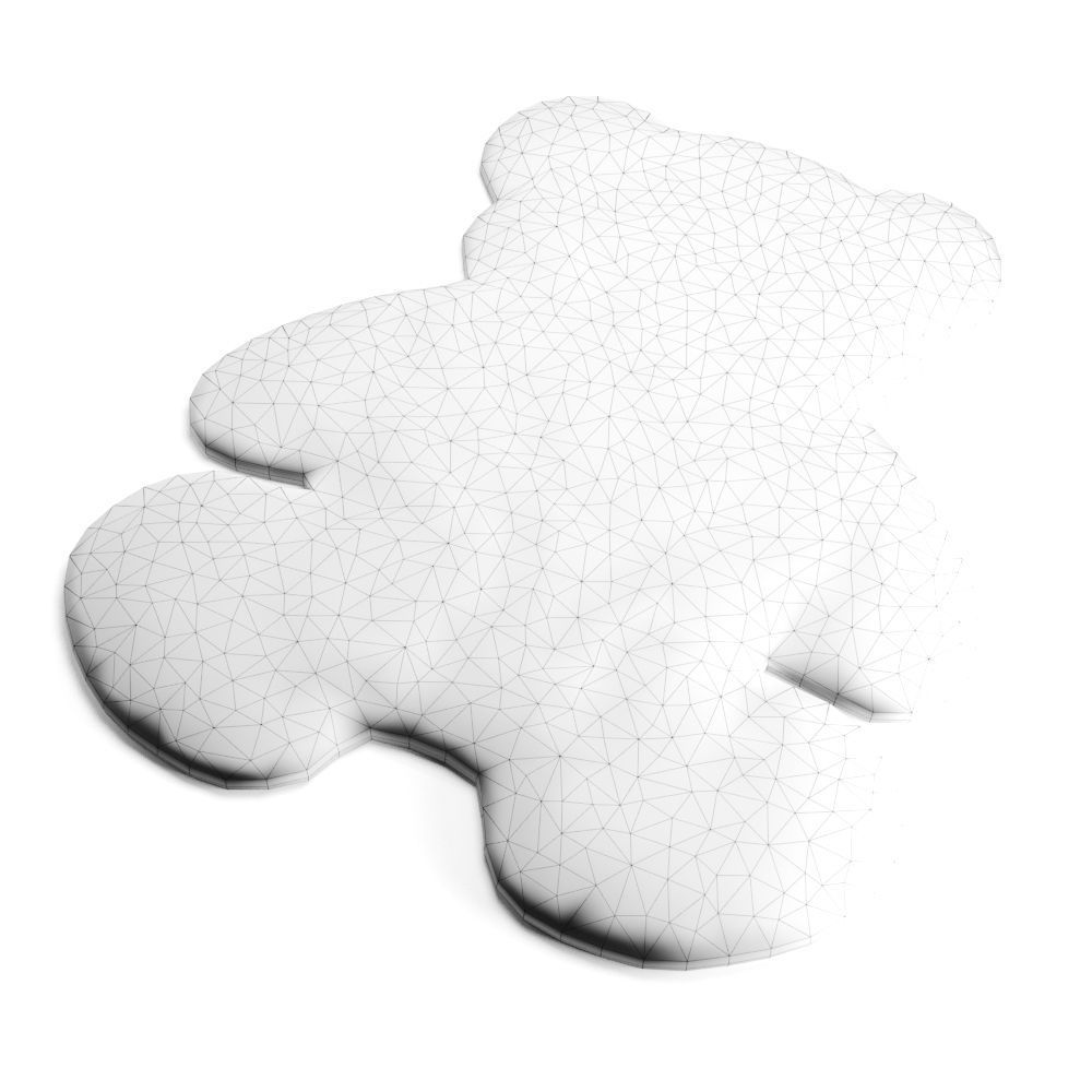 Bear Shaped Wool Carpet 3D model_4
