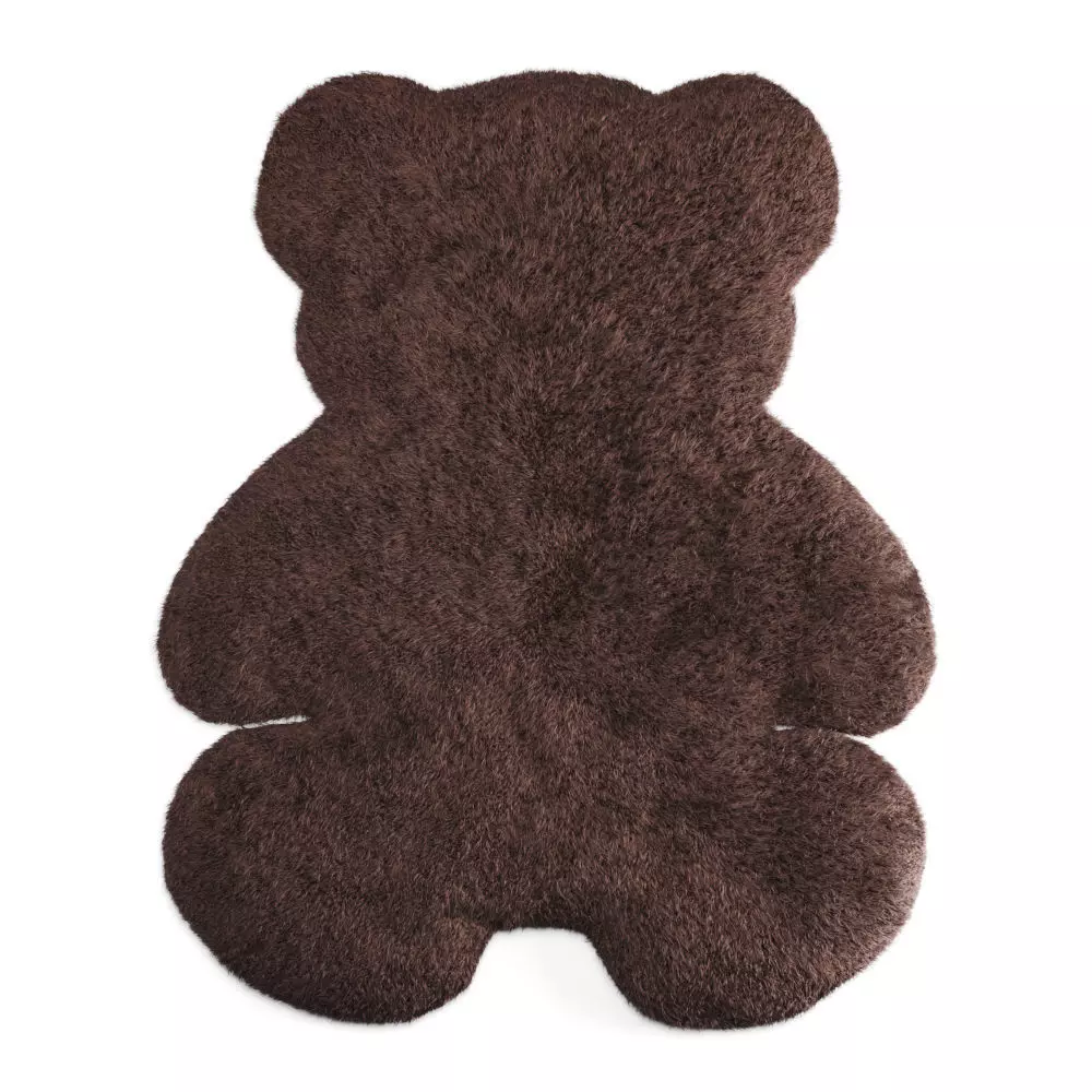 Bear Shaped Wool Carpet 3D model_0