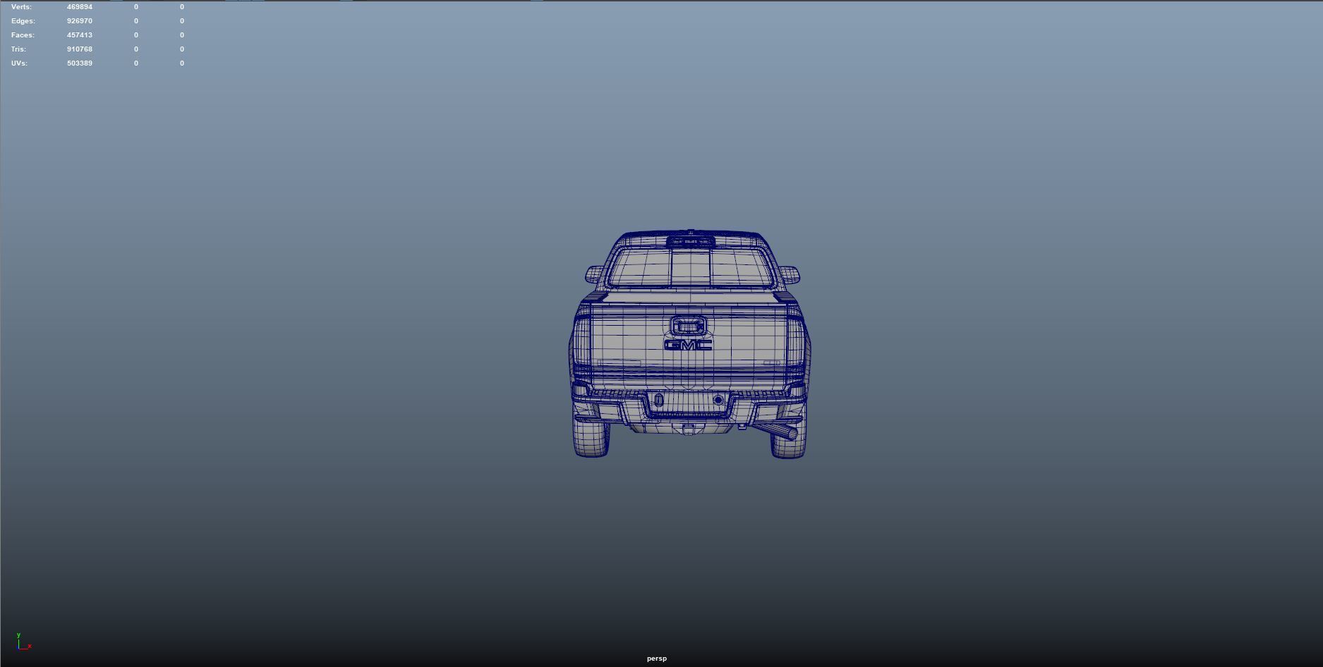 GMC Canyon crew pickup 2019 Low-poly 3D model_7