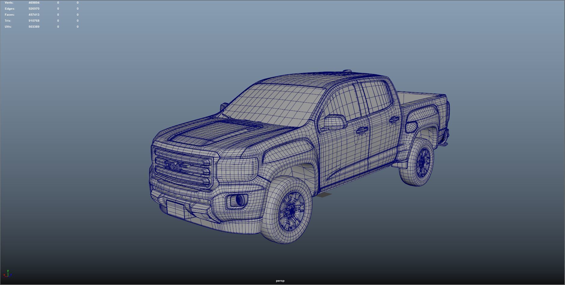 GMC Canyon crew pickup 2019 Low-poly 3D model_6