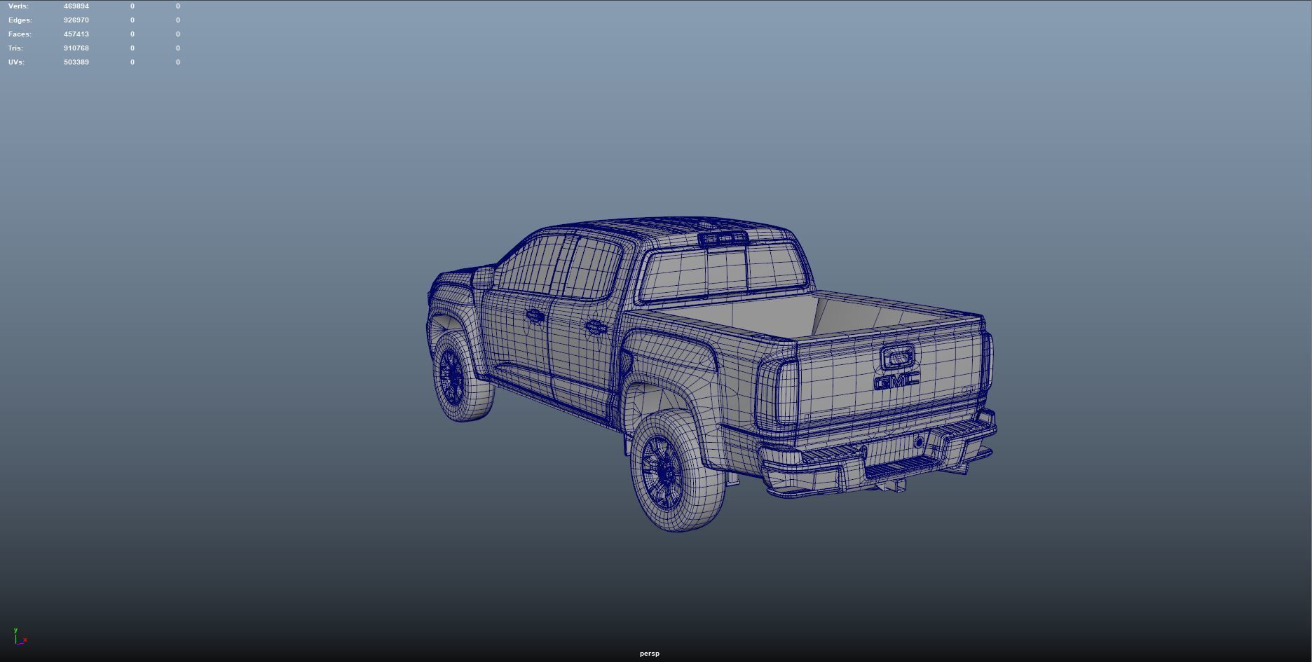 GMC Canyon crew pickup 2019 Low-poly 3D model_8