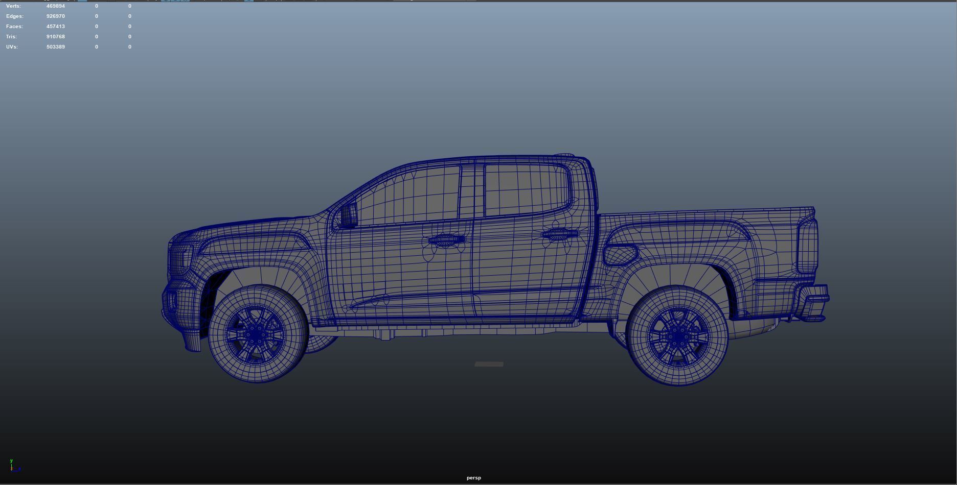 GMC Canyon crew pickup 2019 Low-poly 3D model_9