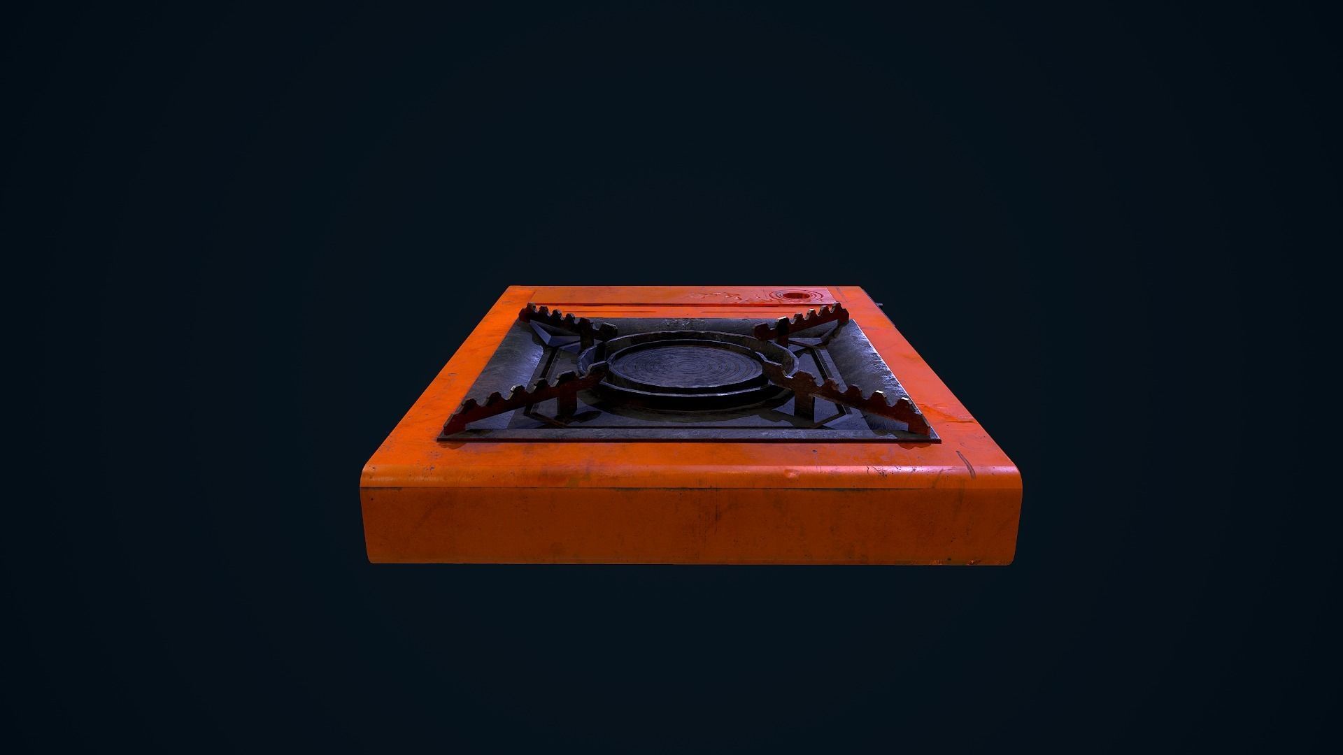 Hotplate kadai gas stove Low-poly 3D model_9