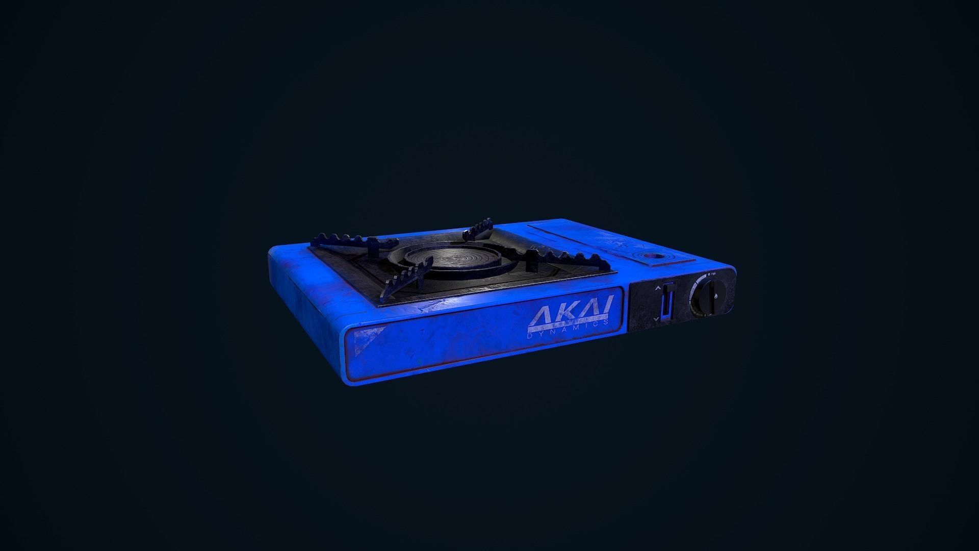 Hotplate kadai gas stove Low-poly 3D model_14