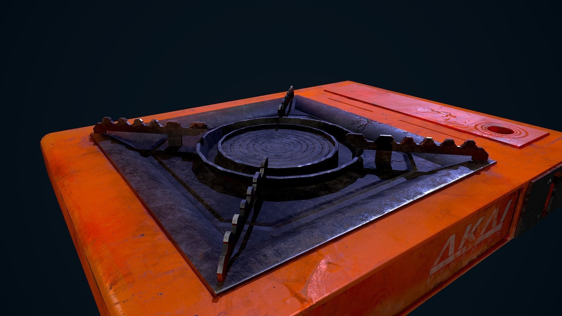 Hotplate kadai gas stove Low-poly 3D model_12