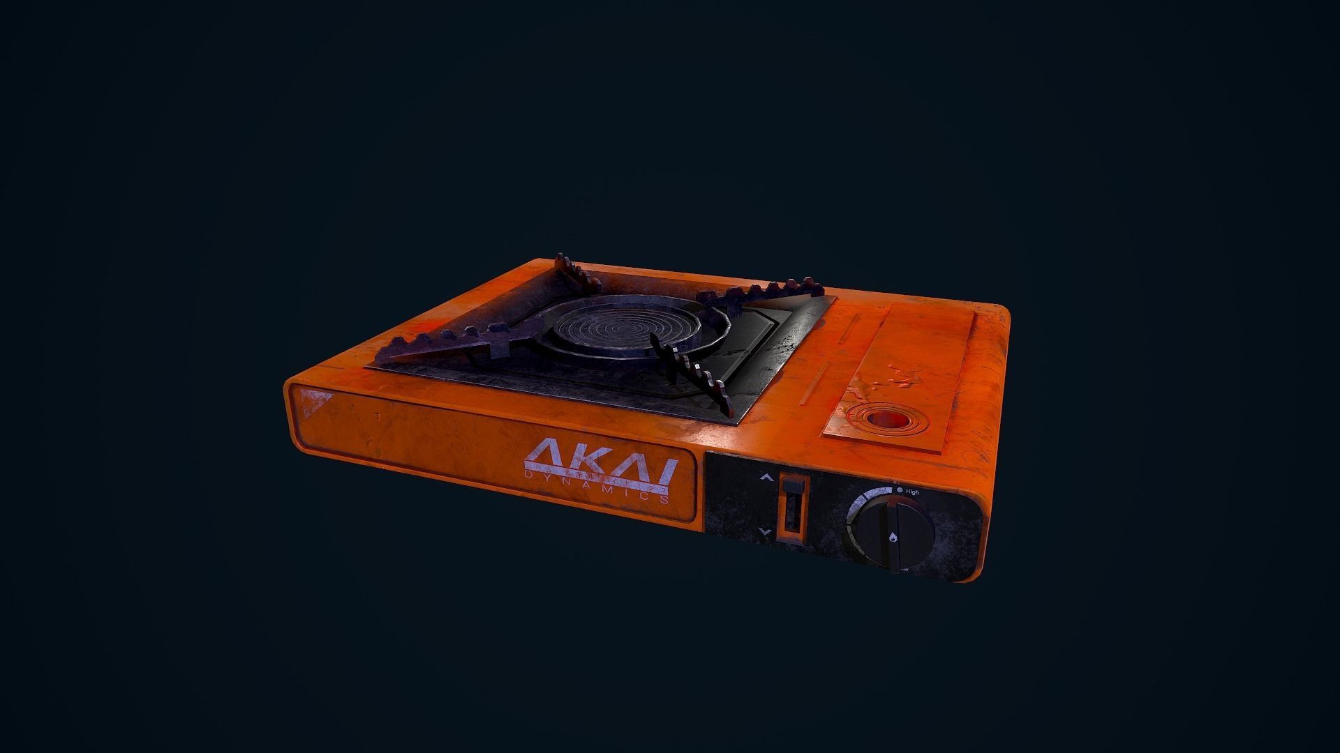 Hotplate kadai gas stove Low-poly 3D model_18